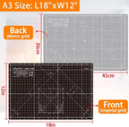 Self Healing Cutting Mat A3 12"x 18" Double Sided Black Mat - Image 2