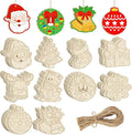 80PCS Wooden Christmas Ornaments to Paint, 10 Styles DIY Blank Unfinished by Sophena