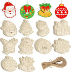 80PCS Wooden Christmas Ornaments to Paint, 10 Styles DIY Blank Unfinished by Sophena