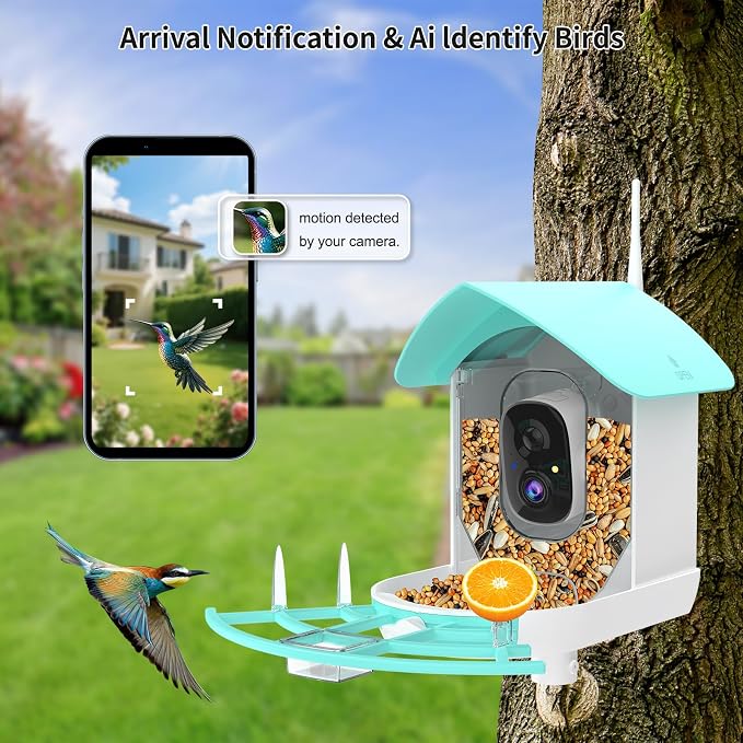 Bird Feeder with Camera, Auto Capture Wiress Bird Feeder Camera, AI Identify - Image 2