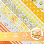 Aubliss 8pcs Fat Quarter Fabric Bundles Quilting Cotton Craft Fabric Pre-Cut - Image 5