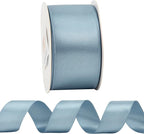 HUIHUANG Dusty Blue Wired Ribbon 1-1/2 inch French Blue Double-Faced Satin - Image 7