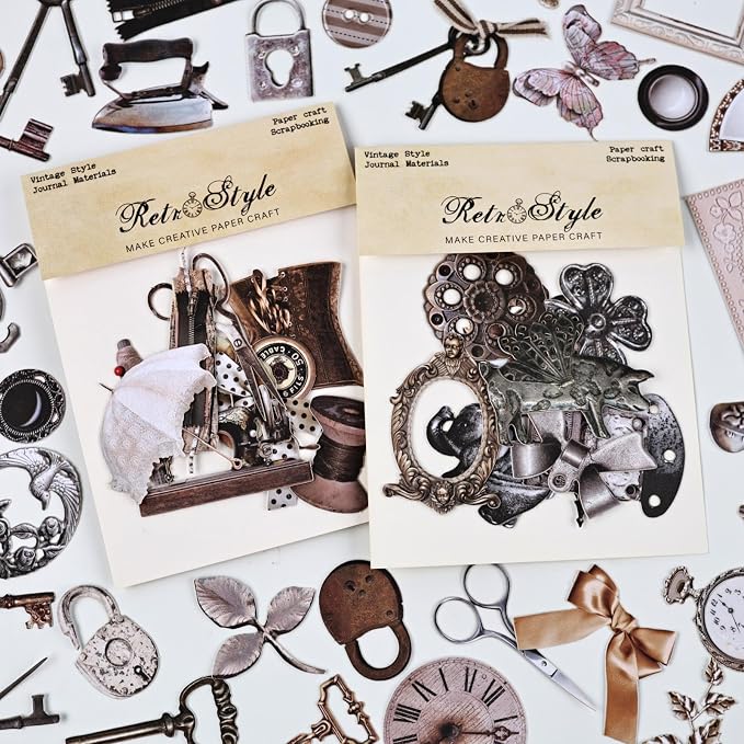 Diuhofart 2Pack Vintage Scrapbook Embellishments by Diuhofart