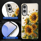 for Samsung Galaxy S25 Edge Case, Sunflowers Bees Pattern Glossy 2 in 1 - Image 6