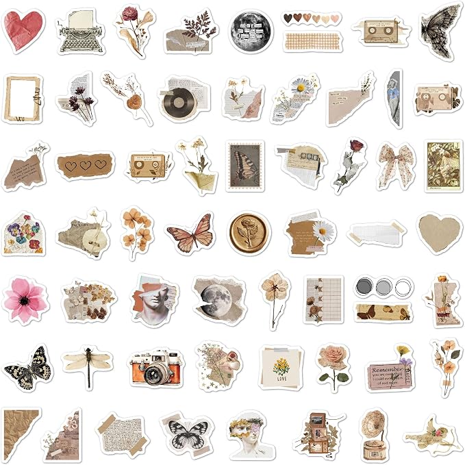 120Pcs Vintage Aesthetic Stickers - Image 6