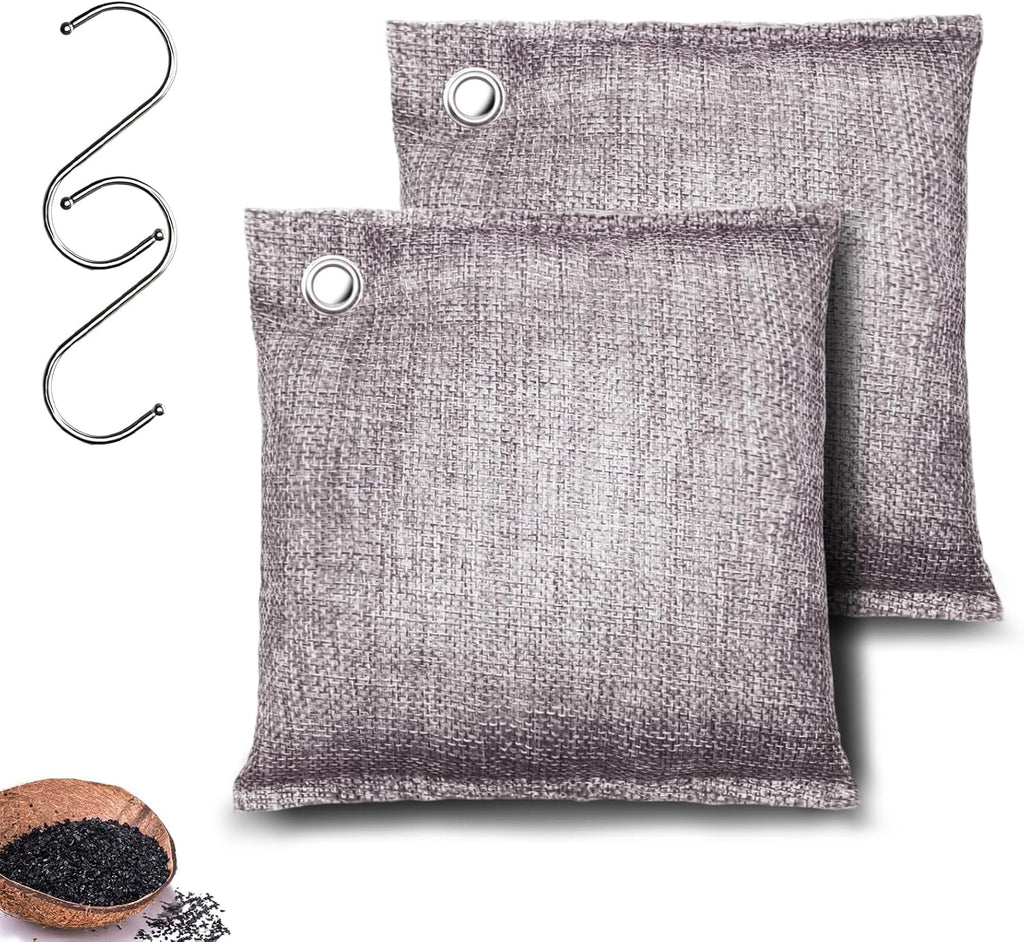 Activated Charcoal Odor Absorber, Odor Eliminator for Strong Odor,Coconut Shell Charcoal Air Purifying Bags for Home Car Closet Pet, Smoke Room Deodorizer