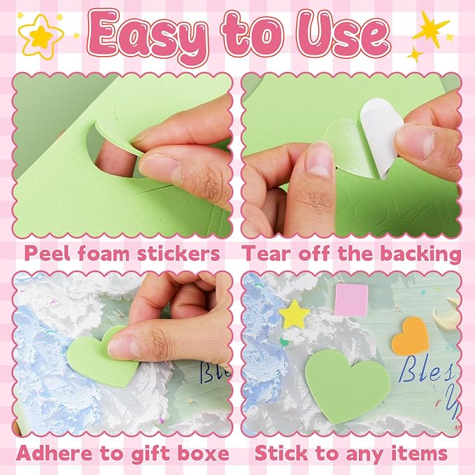 1630Pcs Foam Shape Stickers, Self Adhesive EVA Foam Stickers - Image 4