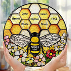 LOVELYPOD Custom Grandma’s Bee Stained Glass Sun Catcher, Personalized Window - Image 4