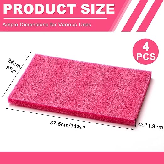 Pangda 4 Pcs 14.75 x 9.5 x 0.75 Inch Pink Polyethylene Foam Sheets Anti Static - Image 2