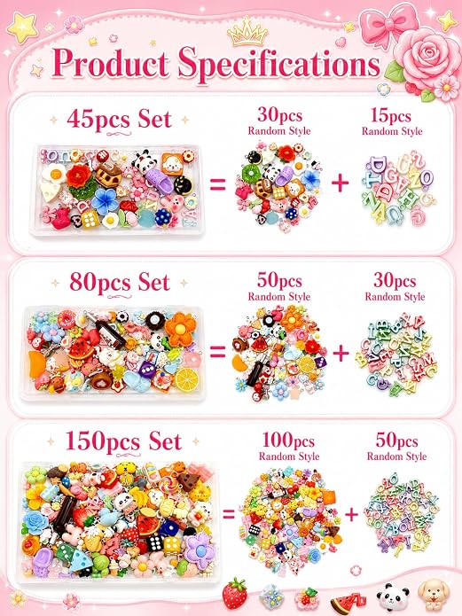 RQAYE DIY Cute charms for bracelets Resin Charms for DIY Keychain & Jewelry - Image 3