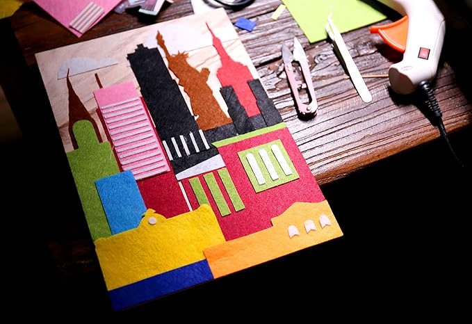 42PCS Colored Felt Fabric Sheets, 6 x 6 inches Macdori Craft Felt Squares - Image 2