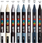 posca Markers Set, 8 Medium Paint Markers 5M – Mono Tone – White - Image 2