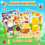 48 Sheets Create Funny Farm Animals Stickers, Make a Face Stickers - Image 5