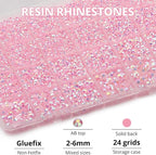 31000Pcs Pink Rhinestones for Bedazzling, Flat Back Resin Gem Diamond Crystal - Image 3