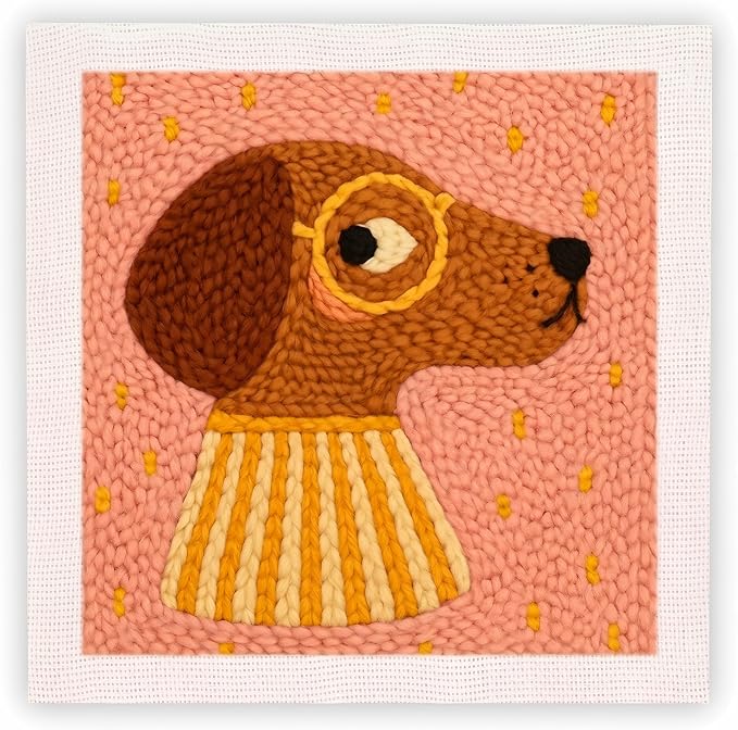 Raysqyk Punch Needle Kit for Beginners, Dachshund by Unknown