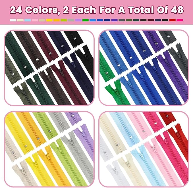 12 Inch Zippers, DOITEM 48 pcs 30cm/12 Inch Zippers - Image 2