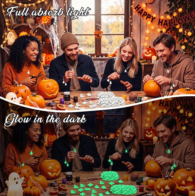 100 Pcs Halloween Ghost Charms Glow in the Dark Halloween Alloy Charms Ghost - Image 4