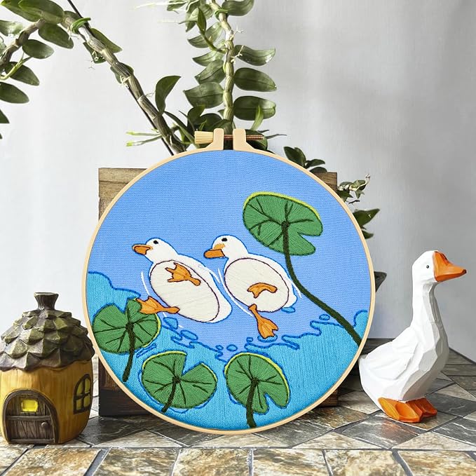 Duck Hand Embroidery Kits for Beginners Adults, Animal DIY Embroidery Starter - Image 6