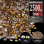 2500pcs 5mm Resin Rhinestones Bulk, Mineral Gold Flatback Round Jelly - Image 2