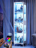 Glass Display Cabinet, 4-Tier Curio Cabinet, Adjustable Shelves, 000 Color by Unknown