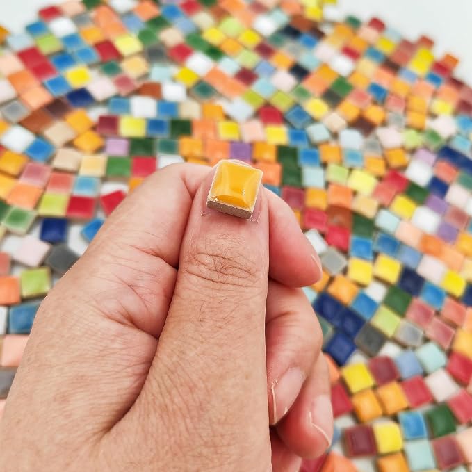 1.1lb Ceramic Mosaic Tiles, Mixed Colour Ceramic Mosaic Pieces - Image 4
