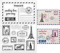 GLOBLELAND Postmark Postcard Clear Stamps Vintage Air Tickets Silicone Stamp by GLOBLELAND