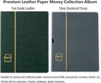 Ettonsun Leather 60-Pocket Paper Money Album Currency Holders - Image 4
