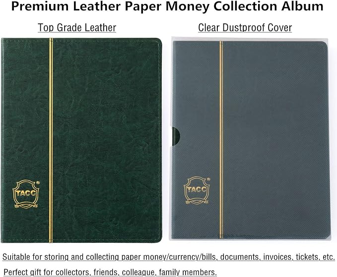 Ettonsun Leather 60-Pocket Paper Money Album Currency Holders - Image 4