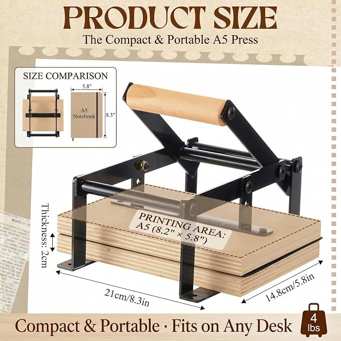 Printing Linocut Hand Lever Press Machine - Image 2