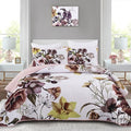Drucon Floral Quilt Set Twin 2 Pieces Boho Blush Floral Quilt Coverlet Set Soft by DRUCON