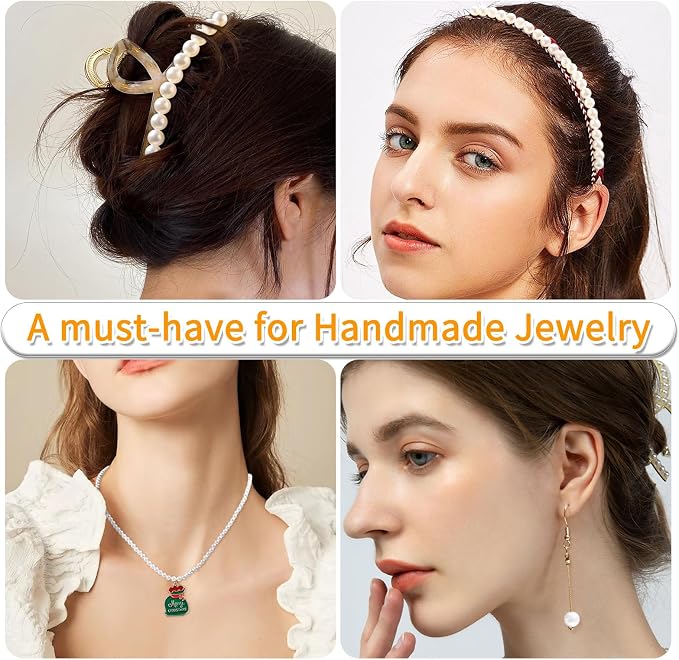 150pcs Creamy White 12mm Pearl Beads - Image 5