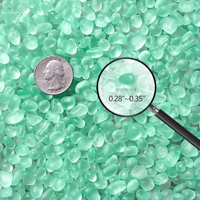 Keedolla Mint Green Sea Glass Stones Frosted Glass Pebbles Gemstones - Image 2