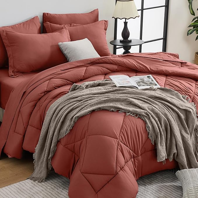 HEVUMYI Terracotta Twin-XL Comforter Set by HEVUMYI