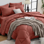 HEVUMYI Terracotta Twin Comforter Set by HEVUMYI