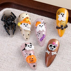 Fcozpjk Silicone Nail Art Molds Halloween, 3D Bat Spider Ghost Pumpkin Skeleton - Image 6