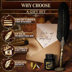Black Feather Quill Pen and Ink Set – Feather Pen and Ink Set - Image 4