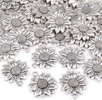 BronaGrand 60pcs Sunflower Pendant Charms Alloy Sunflower Bead Charms Flower - Image 4