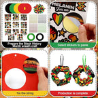 Hollowfly 48 Sets Juneteenth Wreath Craft Kits DIY Juneteenth Wreath Hanging - Image 4