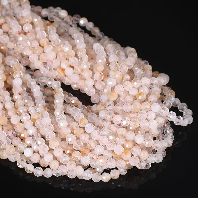 4mm 90pcs Transparent Citrine Tiny Gemstone Beads by SongXi