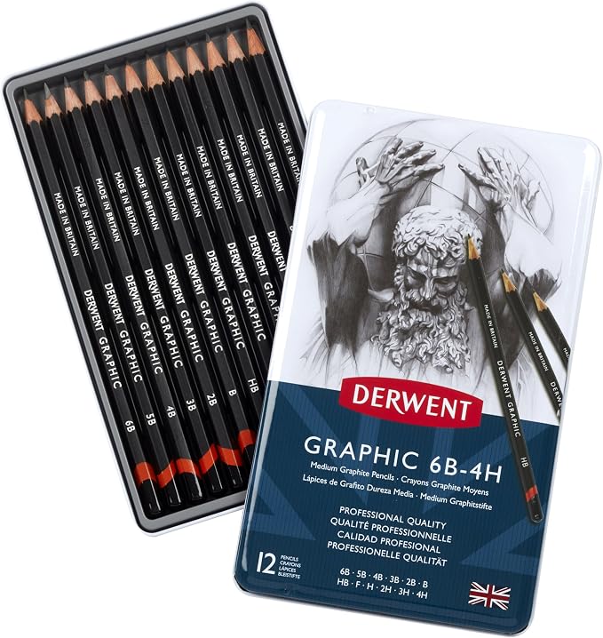 Derwent Graphic Drawing Pencils, Metal Tin by Derwent