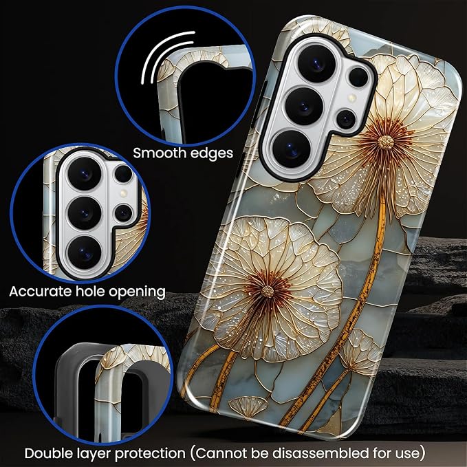 for Samsung Galaxy S26 Ultra Case, Dandelion Stained Glass Pattern Glossy 2 in - Image 2