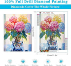 EIBEILI Diamond Painting Kits for Adults, Hydrangea in Glass 5D Diamond Art - Image 4