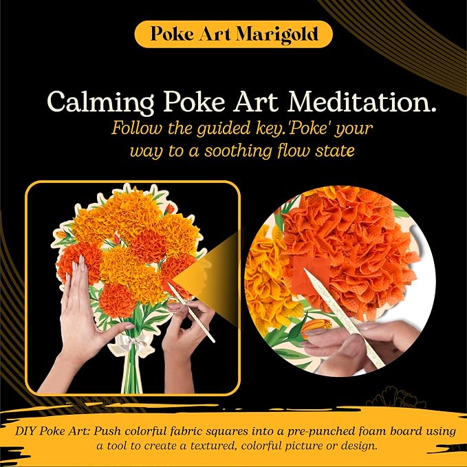 Unwynd Poke Art Marigold Flower Bouquet | Mess-Free Arts and Crafts - Image 2