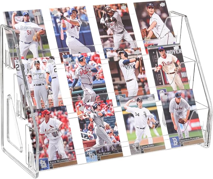 CELSOL Upgraded 3 Tier Acrylic Card Display Stand, Greeting Cards, Sports Cards by Unknown