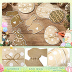 Funrous 80 Pcs Easter Paper Cutouts Farmhouse Rustic Bunny Egg Cutouts Easter - Image 3