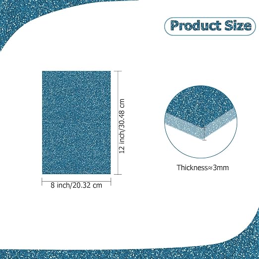 2 Pack 8'' x 12'' Glitter Blue Acrylic Sheet, 3mm Thick Acrylic Plexiglass - Image 2