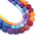 48pcs Natural Matte Rainbow Oxidized Gemstone Beads，8mm Frosted Round Loose by Yochus