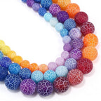 48pcs Natural Matte Rainbow Oxidized Gemstone Beads，8mm Frosted Round Loose by Yochus