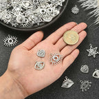 DanLingJewelry 100Pcs 10 Styles Evil Eye Charms Antique Silver - Image 3