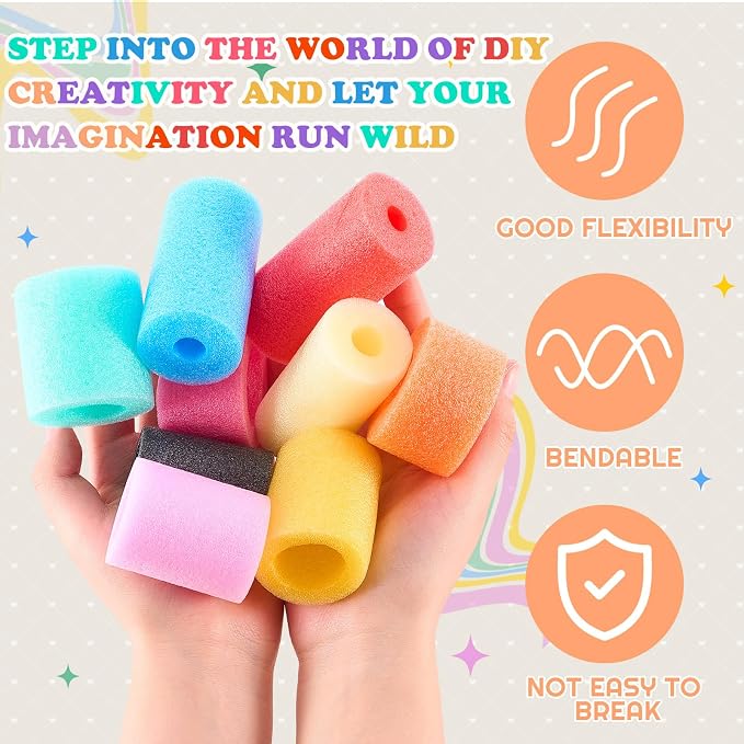 Frienda 120 Pcs Pool Noodles Bits Multicolor Craft Small Size Versatile Mixed - Image 3